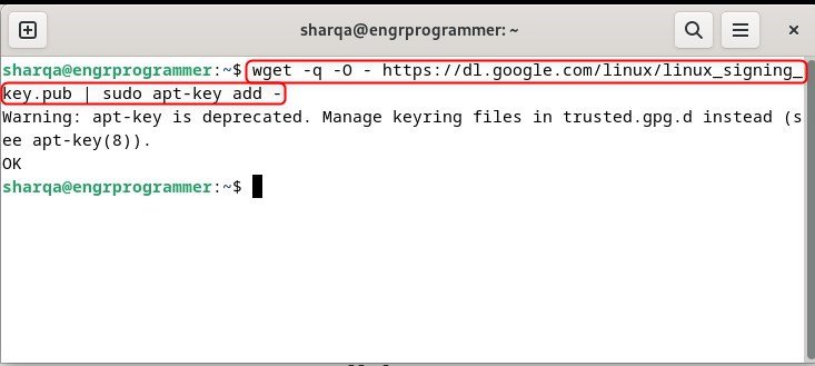 Adding Google GPG key