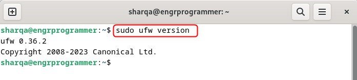 Checking ufw version