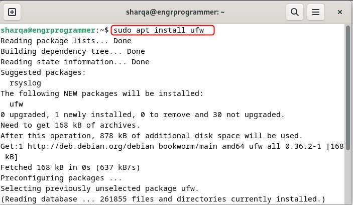 Installing and setting up ufw firewall on Debian 12