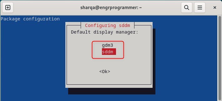 selecting a display manager in debian 12