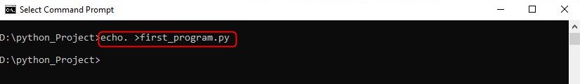 creating python file using command prompt