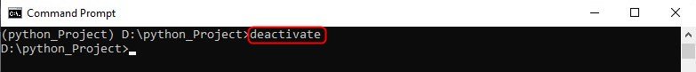 deactivating python environment