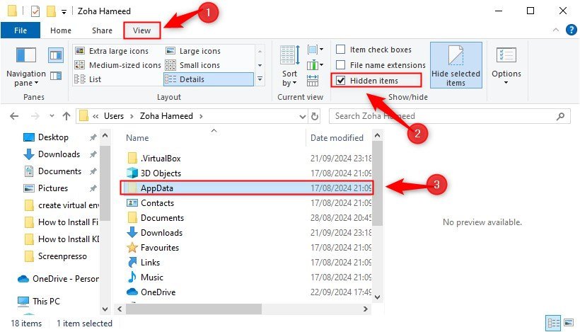 displaying system hidden files