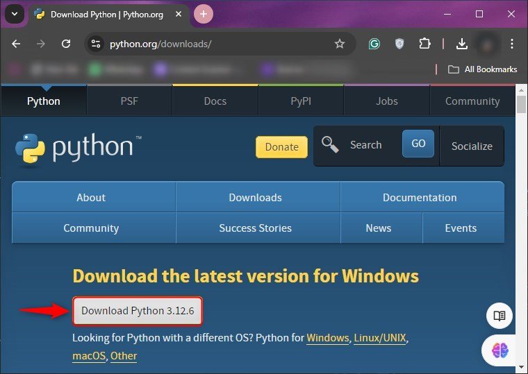 downloading python for windows