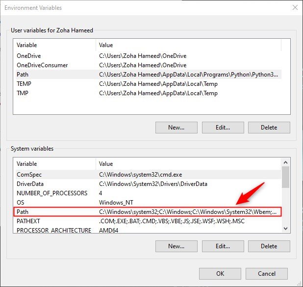 opening system variables setting