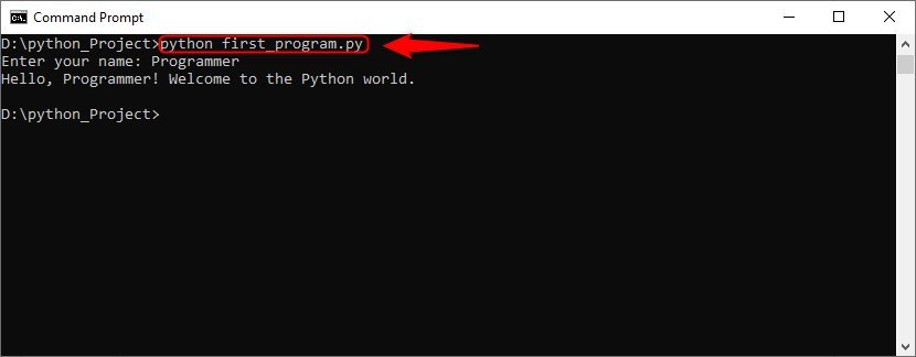 running first python program