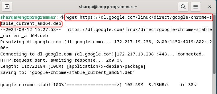 using wget to install chrome on debian