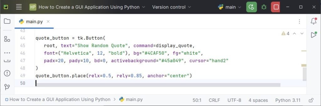 adding button to window to Create GUI application using Python