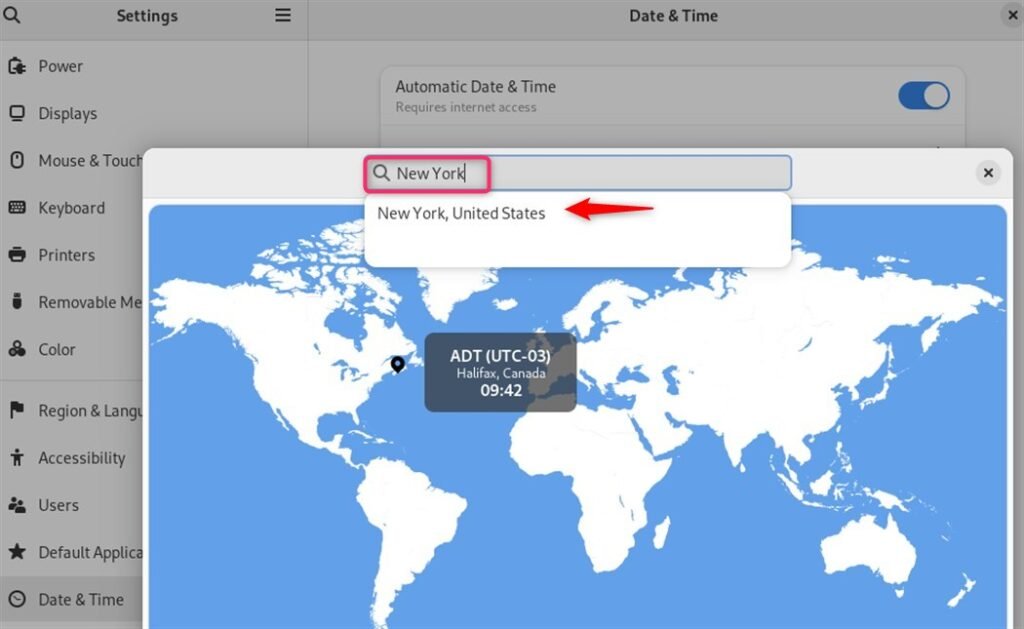 configure Timezone on Debian 12 using Date & Time Settings