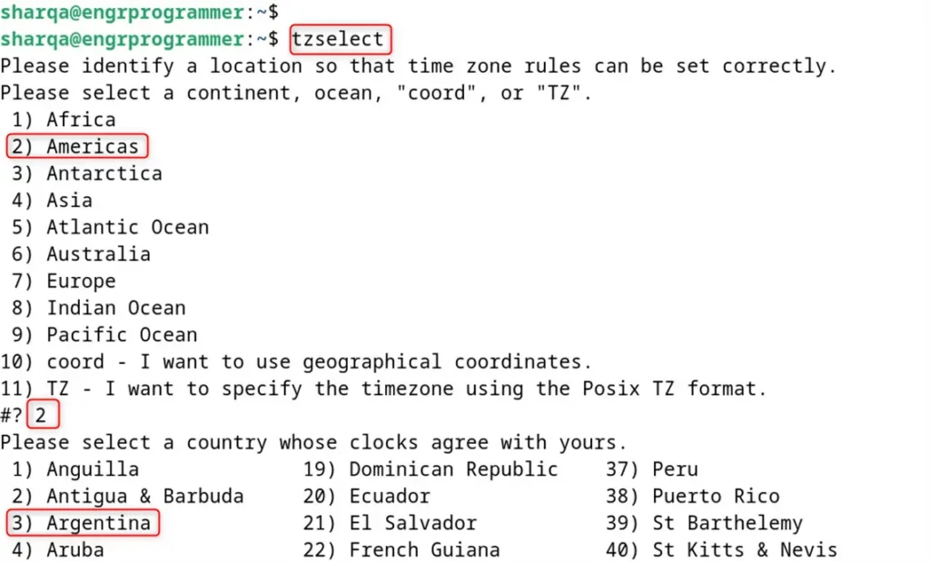 configure Timezone on Debian 12 using tzslect