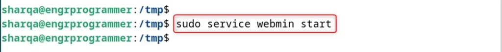 start Webmin services