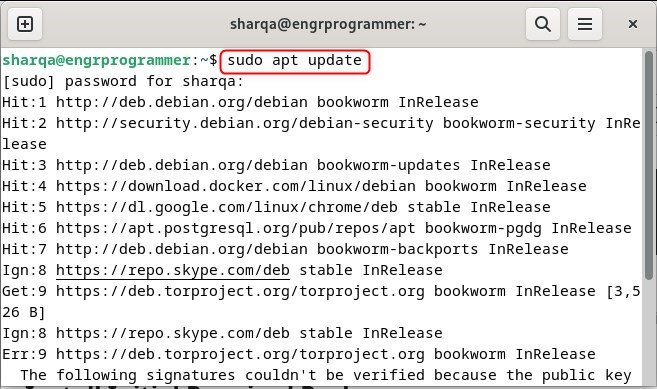 updating debian 12 repository