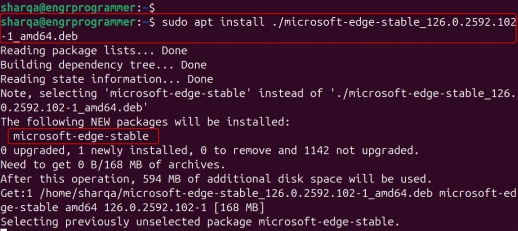 install microsoft edge on ubuntu 24.04