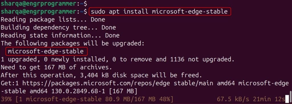 install microsoft edge on ubuntu using repository