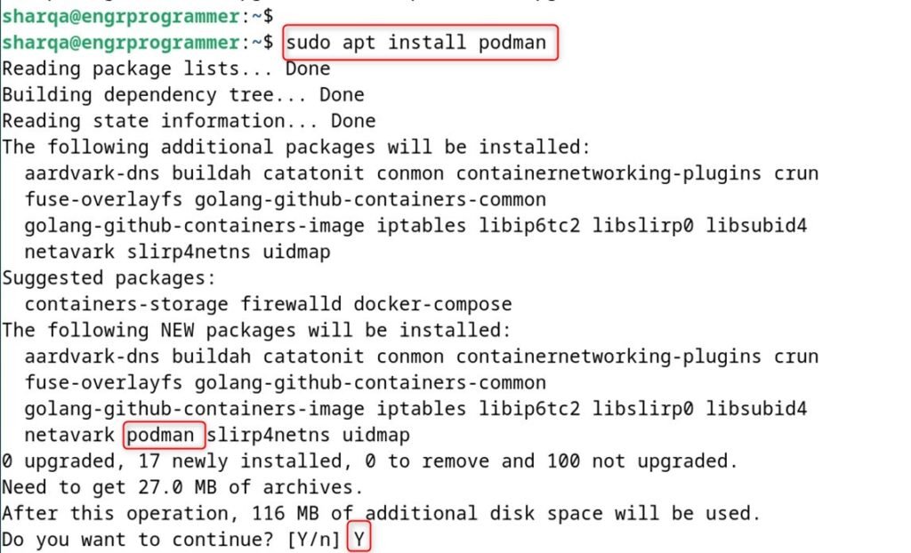 install podman on debian 12