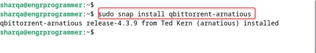 install qbittorrent on debian 12 via snap