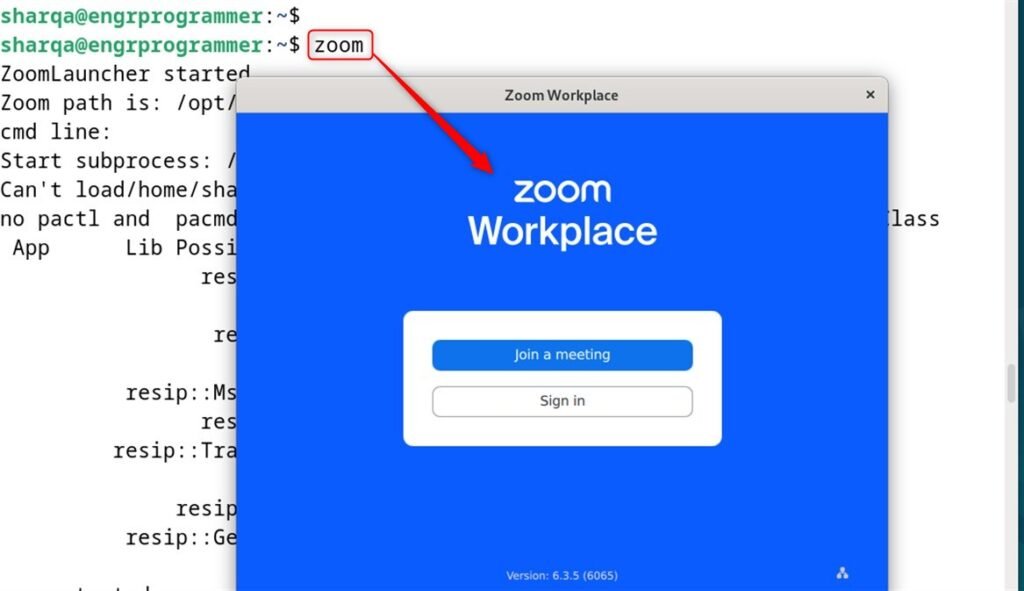 launch zoom on debian 12